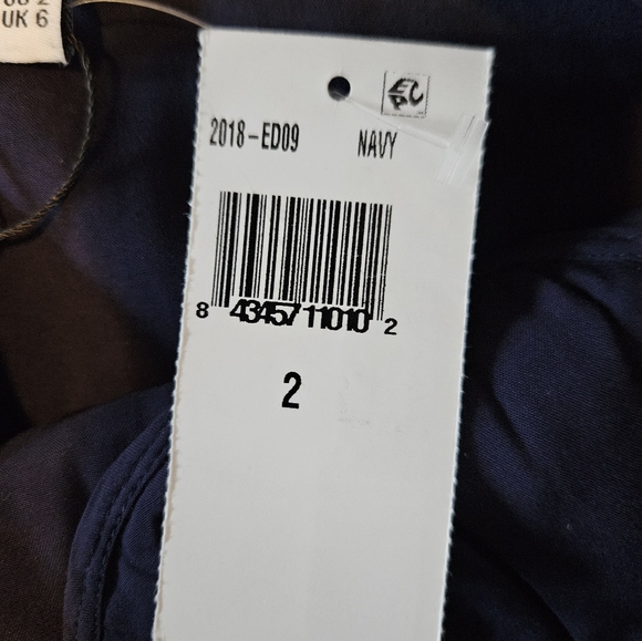 NWT Sau Lee Ambrose Floral Embroidered Bustier Midi Navy Blue Cocktail Dress 2 - Picture 13 of 16